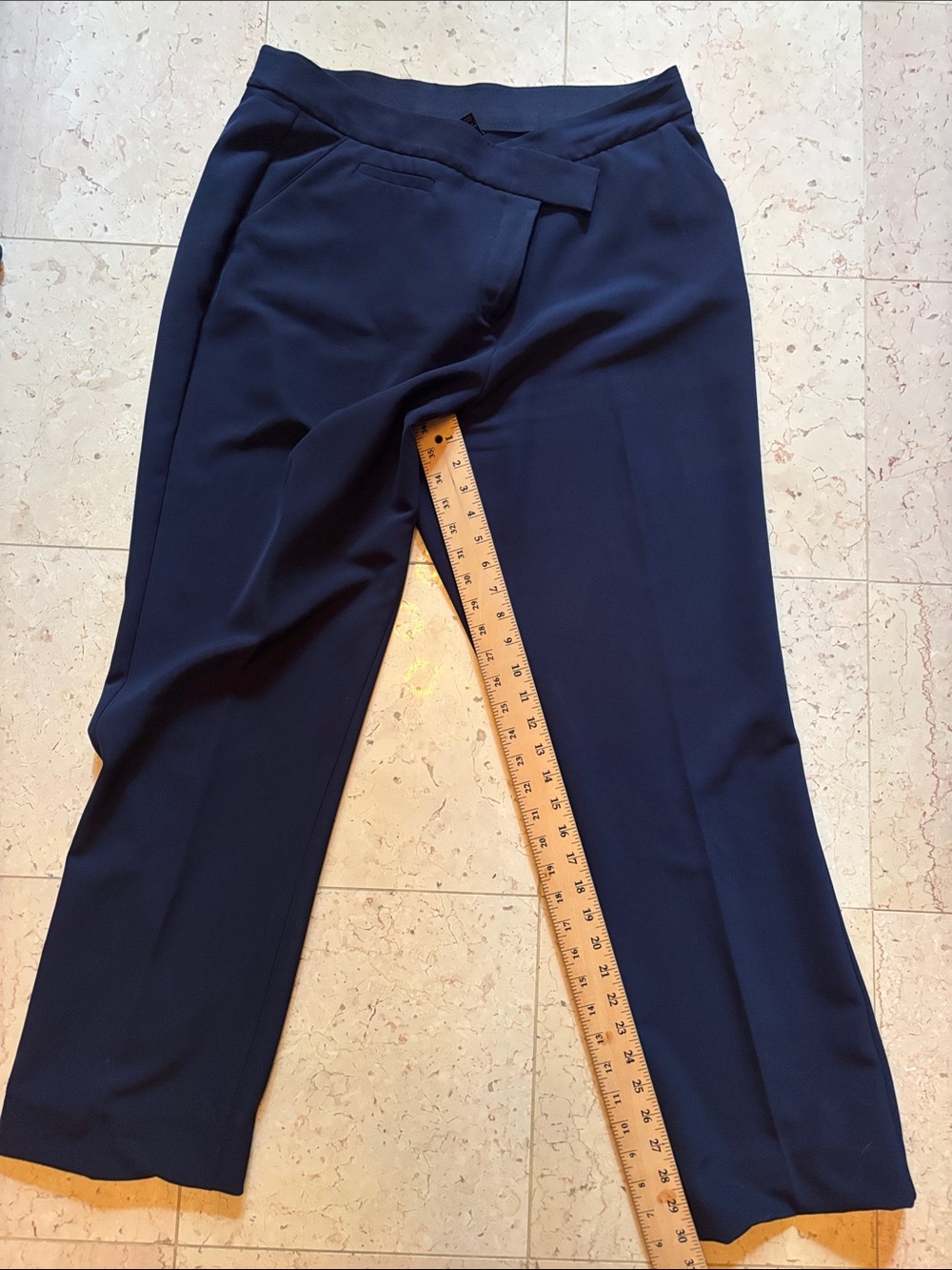 Investments Navy Women's Trousers - Tailored Straight Leg